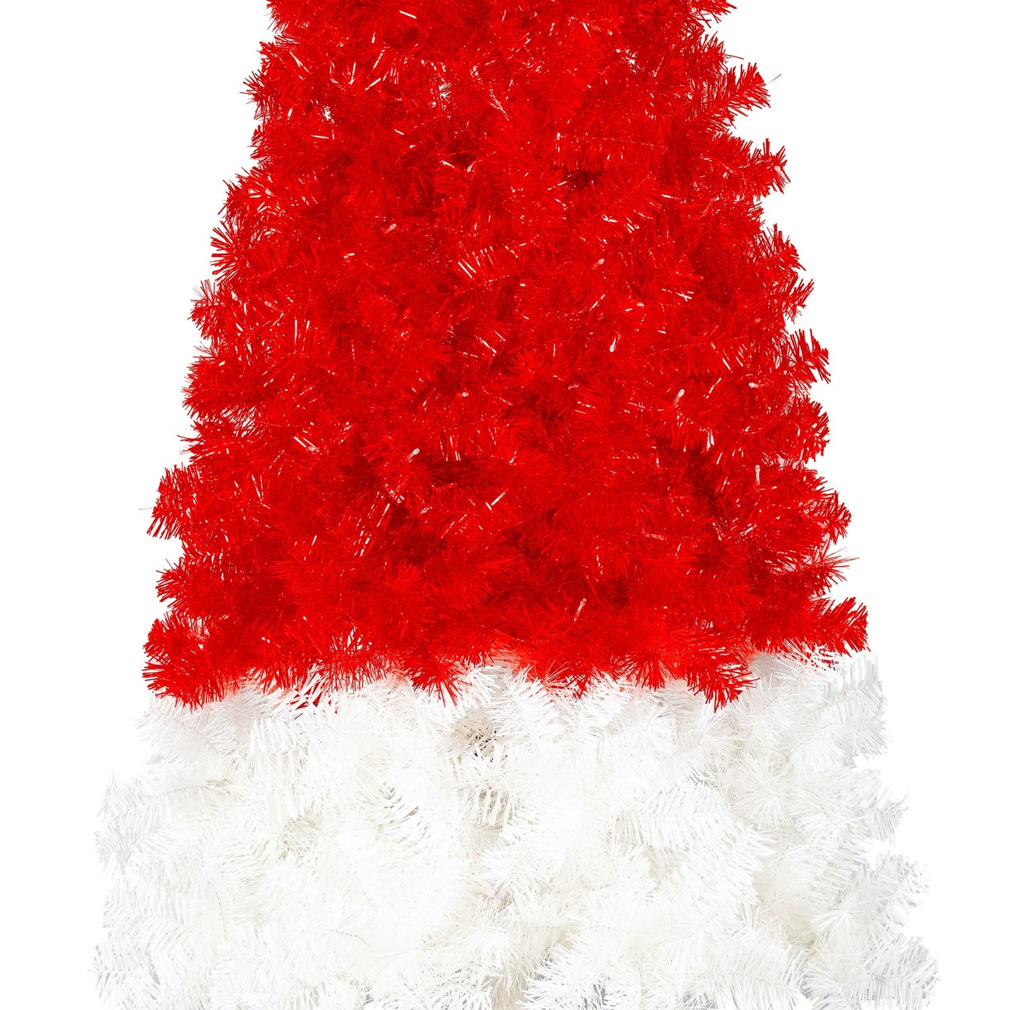 Santa's Hat Shape Artificial Whimsical 6FT Christmas Tree With LED Lights