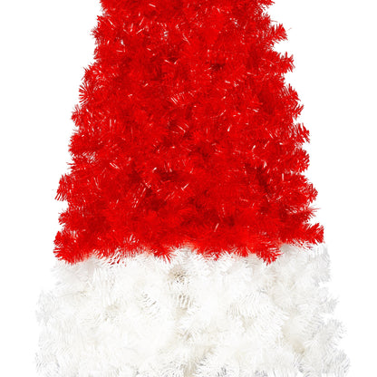 Santa's Hat Shape Artificial Whimsical 6FT Christmas Tree With LED Lights