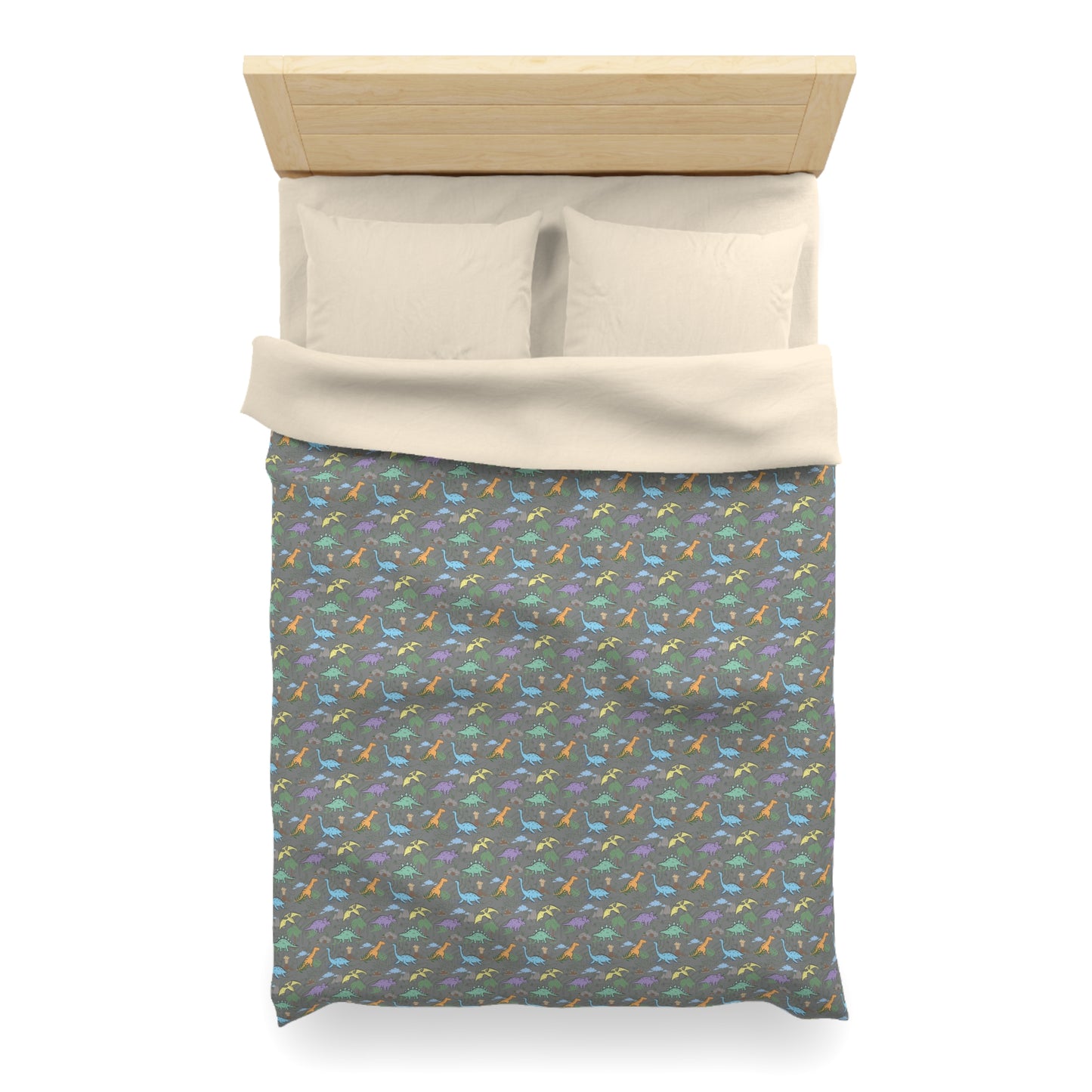 Prehistoric Playtime Microfiber Duvet Cover