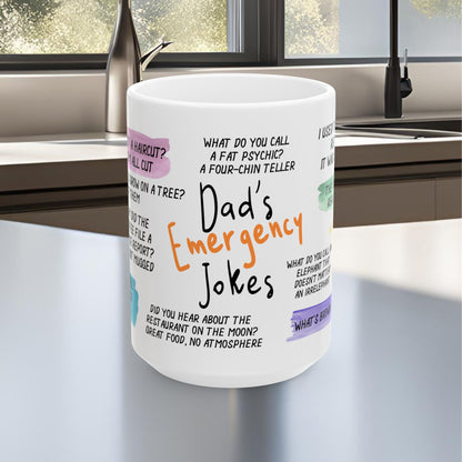 Dad's Emergency Jokes Ceramic Mug, (11oz, 15oz)