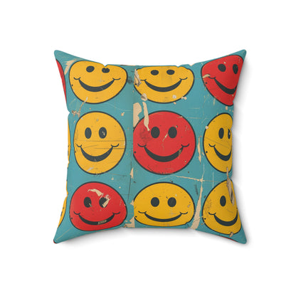 Retro Grins Throw Pillow