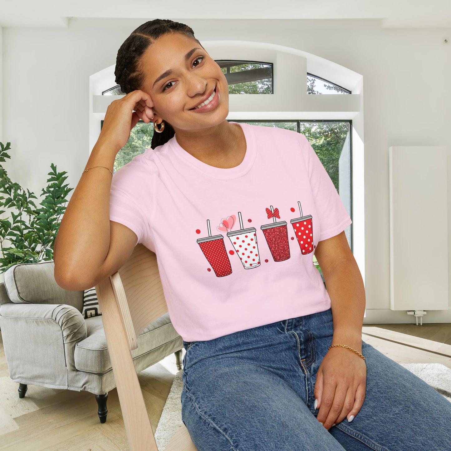 Cute Valentine Tumblers Adult Unisex Tshirt