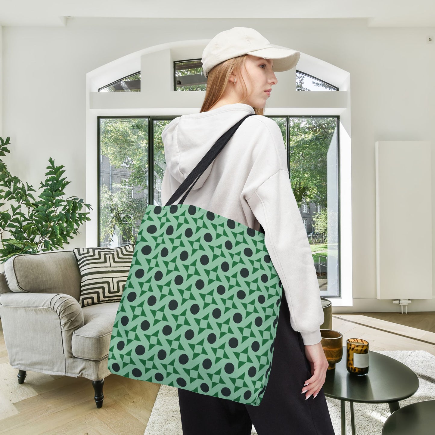 Emerald Pinwheels Canvas Tote Bag
