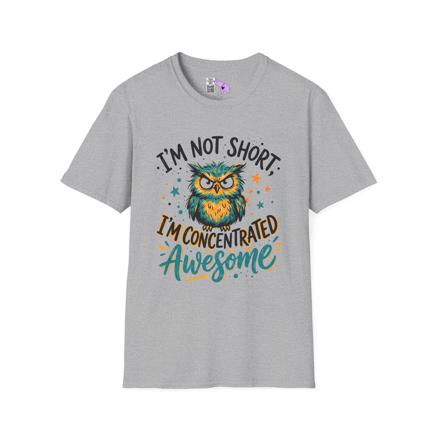 ""I'm Not Short I'm Concentrated Awesome (Owl) Adult T-shirt