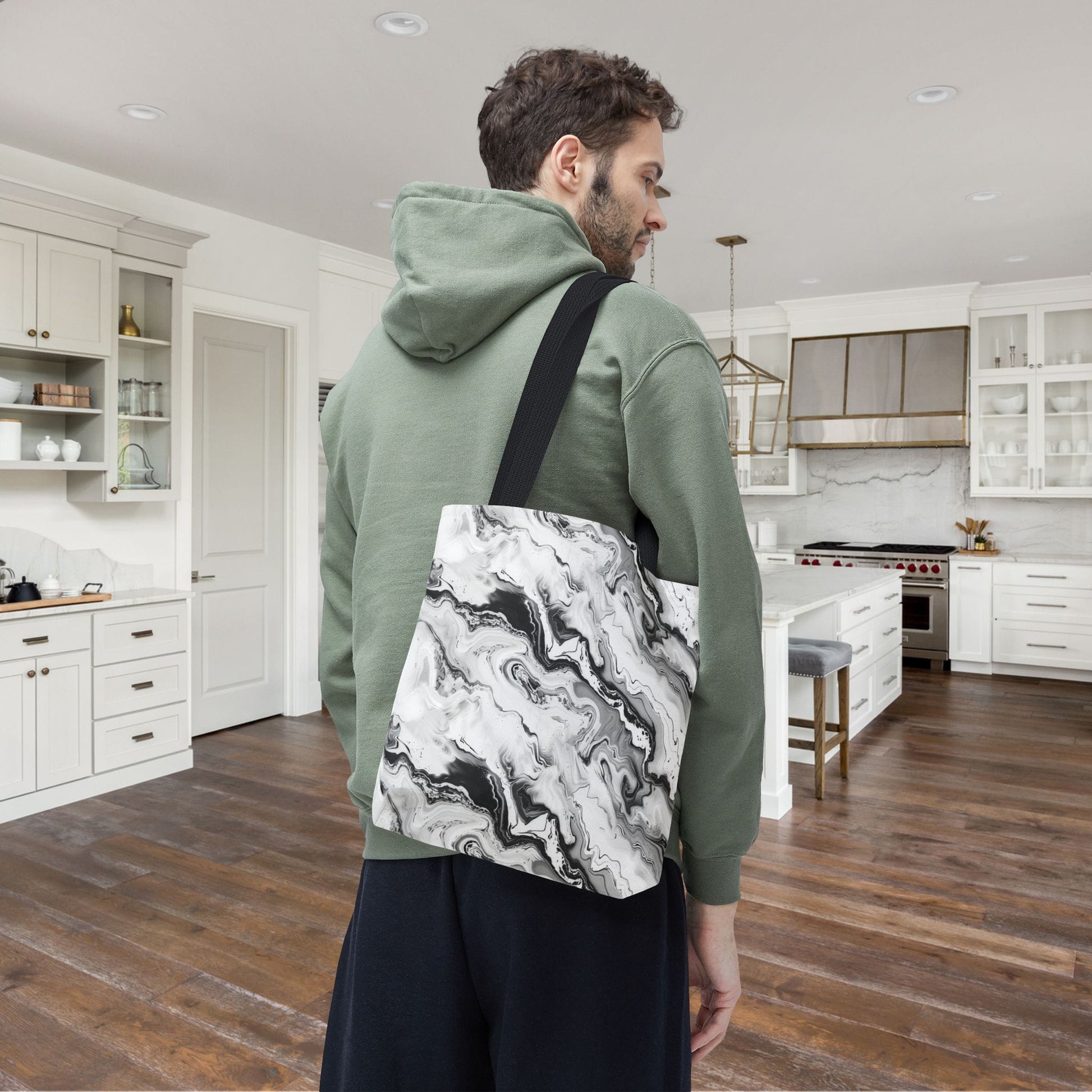 Frost Veil Marble Canvas Tote Bag