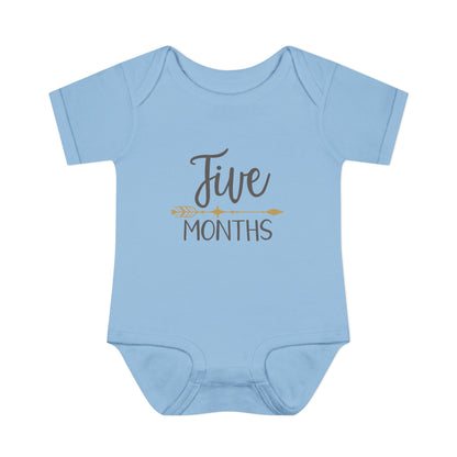 Golden Arrow Milestone Baby Bodysuit-Five Months