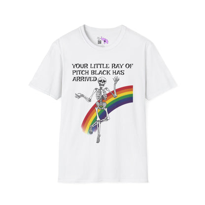 Your Little Ray of Pitch Black Has Arrived (Rainbow) Adult T-shirt