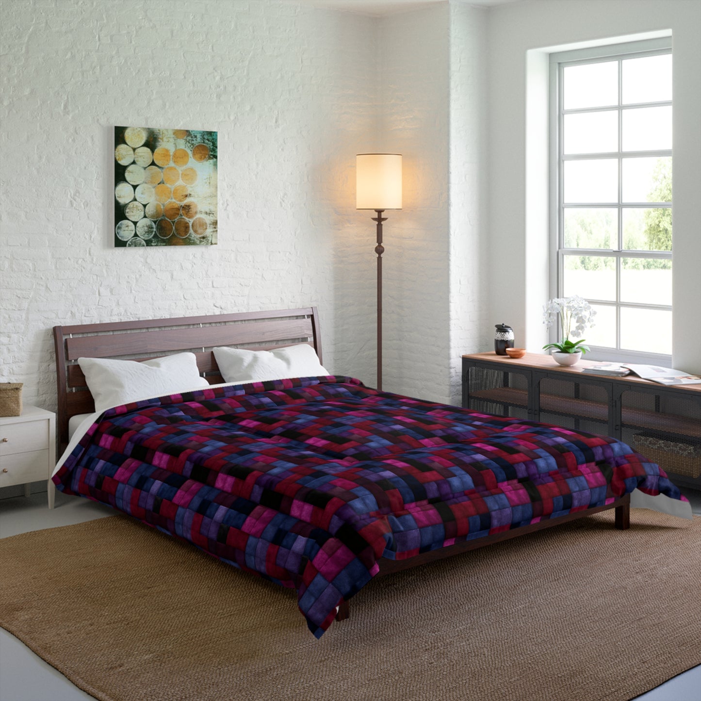 Velvet Mosaic Print Basic Bedding Set