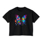 Colorful Butterfly & Flowers Women's Boxy Tee