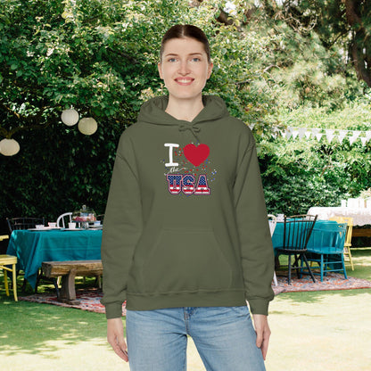 I Love The USA Heavy Blend™ Hooded Sweatshirt