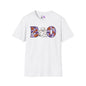 Cute Floral Boo w/Ghost Adult T-shirt