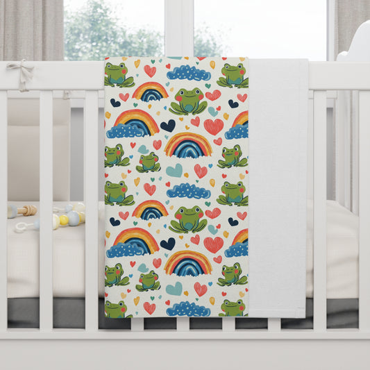 Ribbit Rainbows Baby Blanket