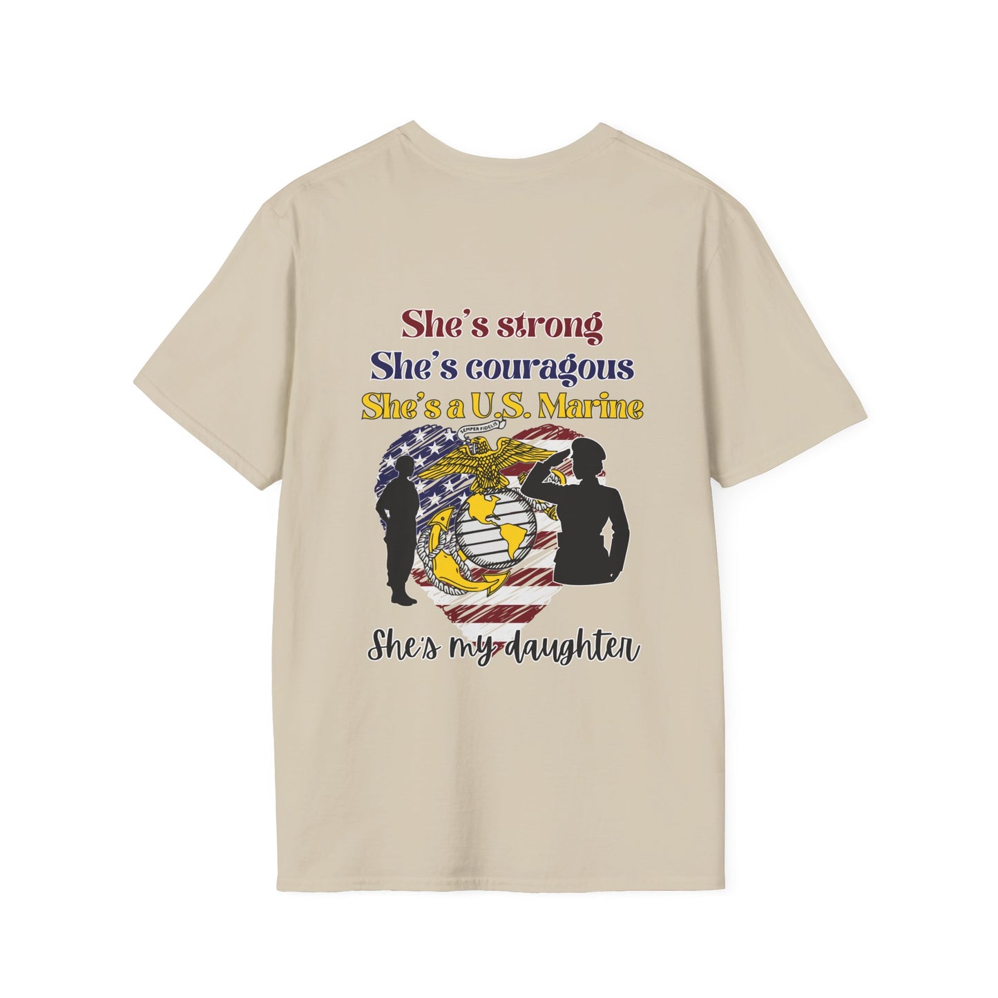 Proud Dad of US  Marine Daughter Adult T-shirt