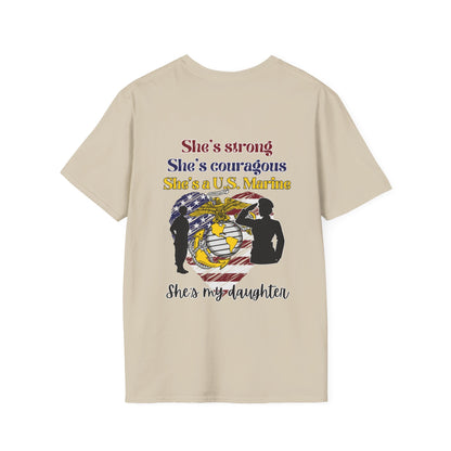 Proud Dad of US  Marine Daughter Adult T-shirt