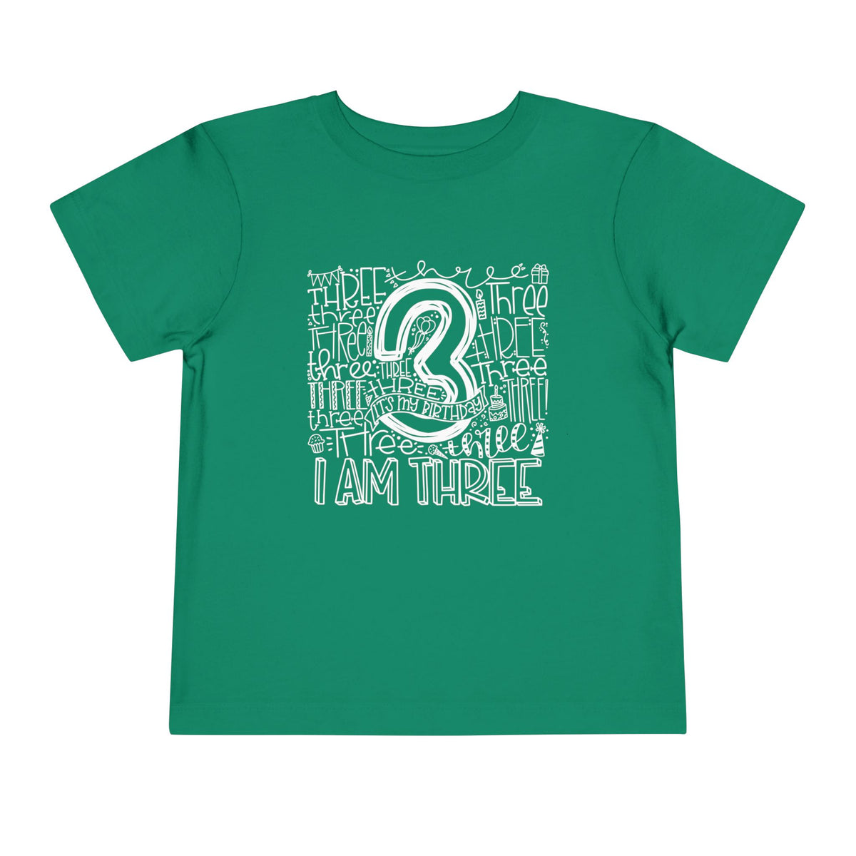 I Am Three Typography Toddler Tee