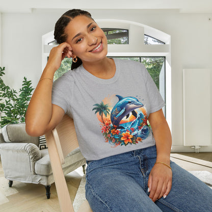 Tropical Dolphin Adult T-shirt