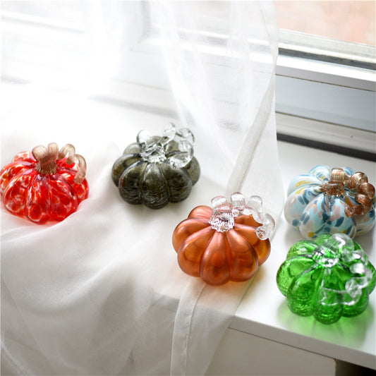 Hand-Blown Decorative Glass Pumpkins – Assorted Colors & Sizes