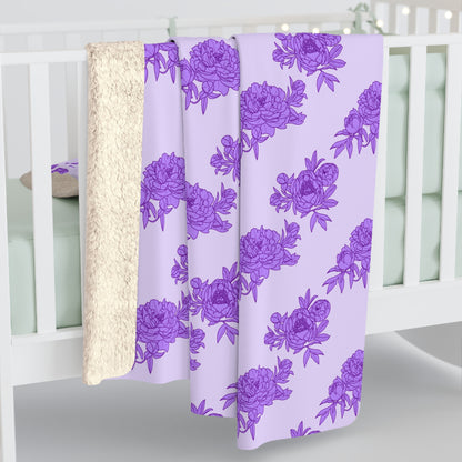 Royal Orchid Peonies Fleece Blanket