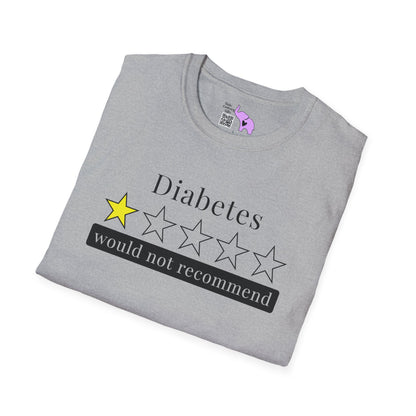 Diabetes 1 Star Would Not Recommend Adult T-shirt
