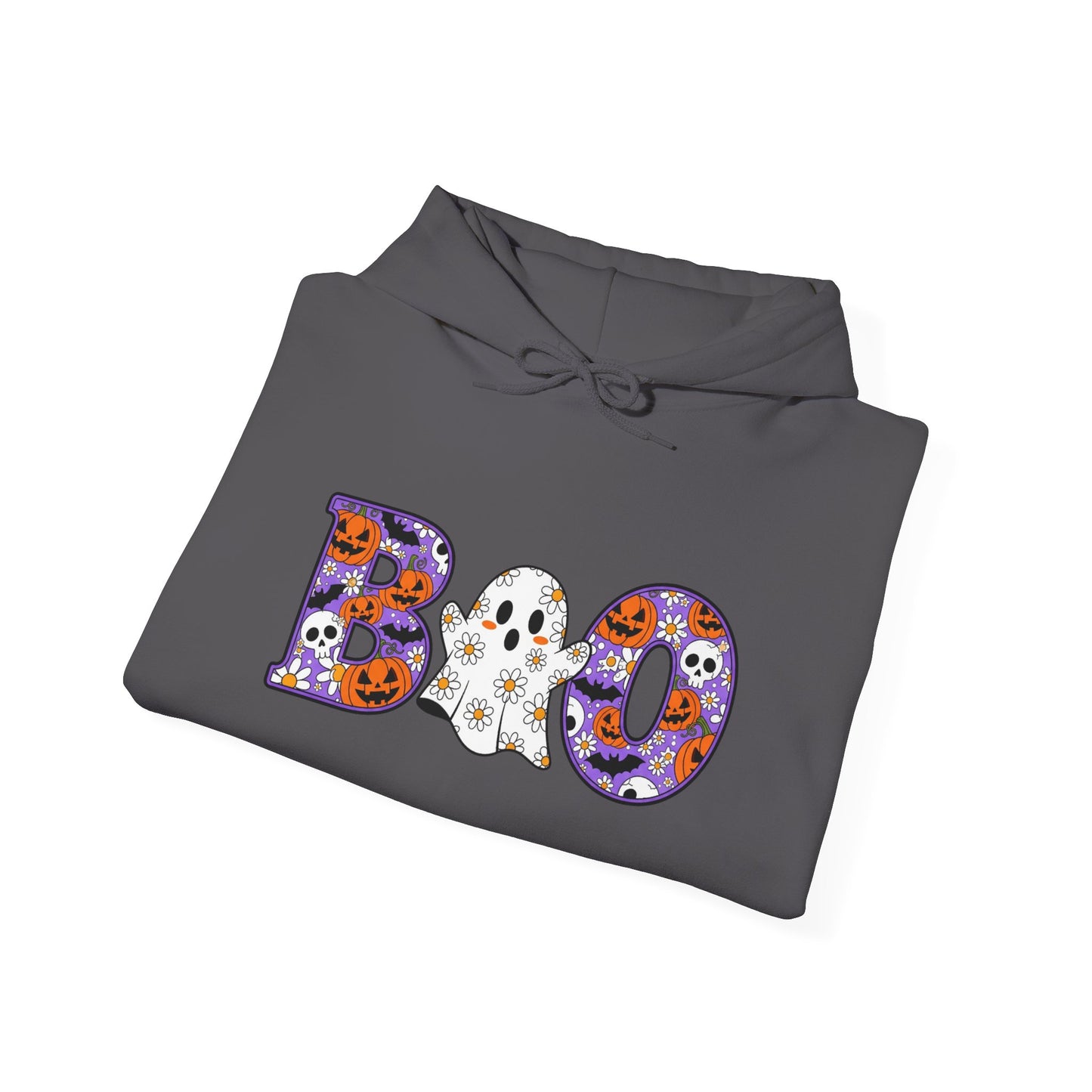 Cute Floral Boo w/Ghost Heavy Blend™ Hooded Sweatshirt