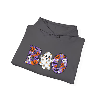 Cute Floral Boo w/Ghost Heavy Blend™ Hooded Sweatshirt