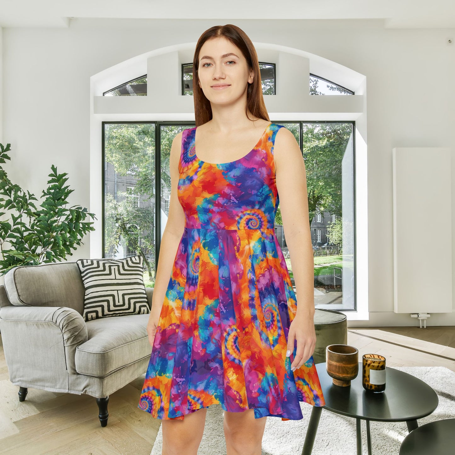 Vibrant Tie Dye Women's Skater Dress