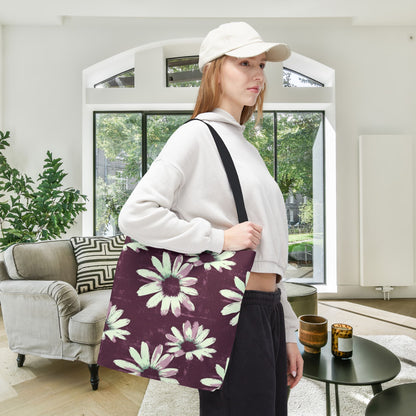 Purple Tide Petals Canvas Tote Bag
