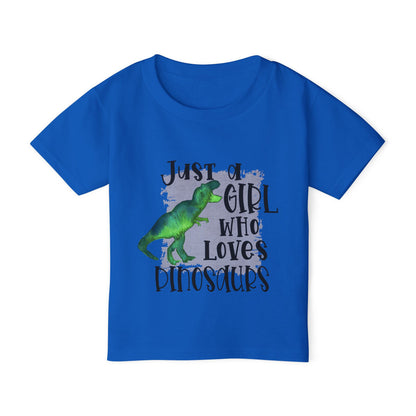 Just A Girl Who Loves Dinosaurs Heavy Cotton™ Toddler T-shirt