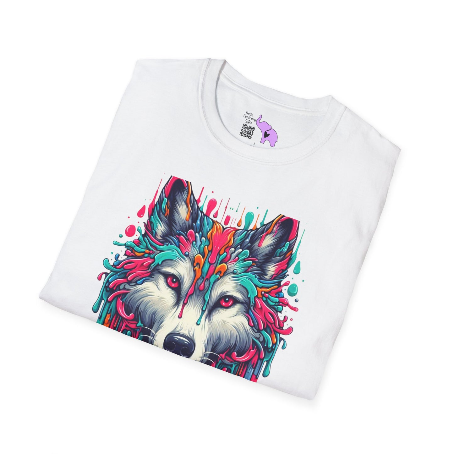 Colorful Wolf Adult T-shirt