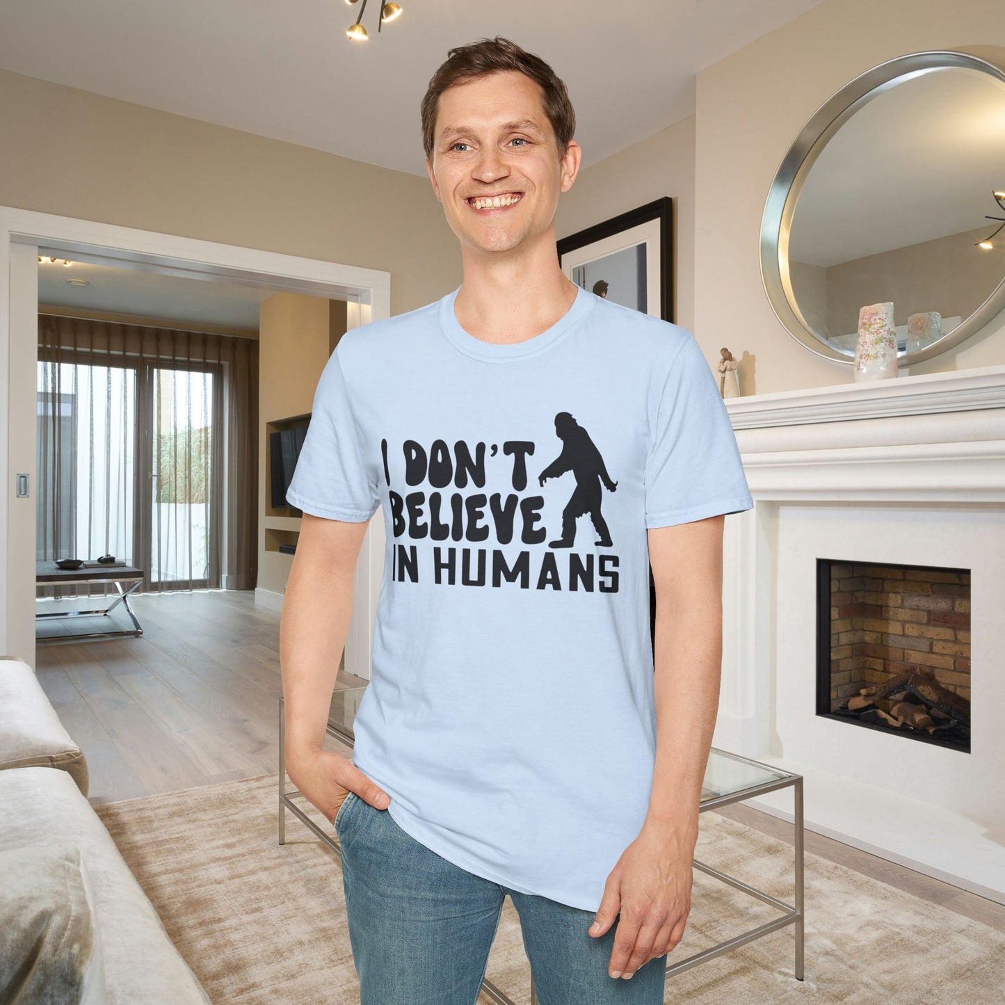 Bigfoot: I Don't Believe In Humans Adult T-shirt