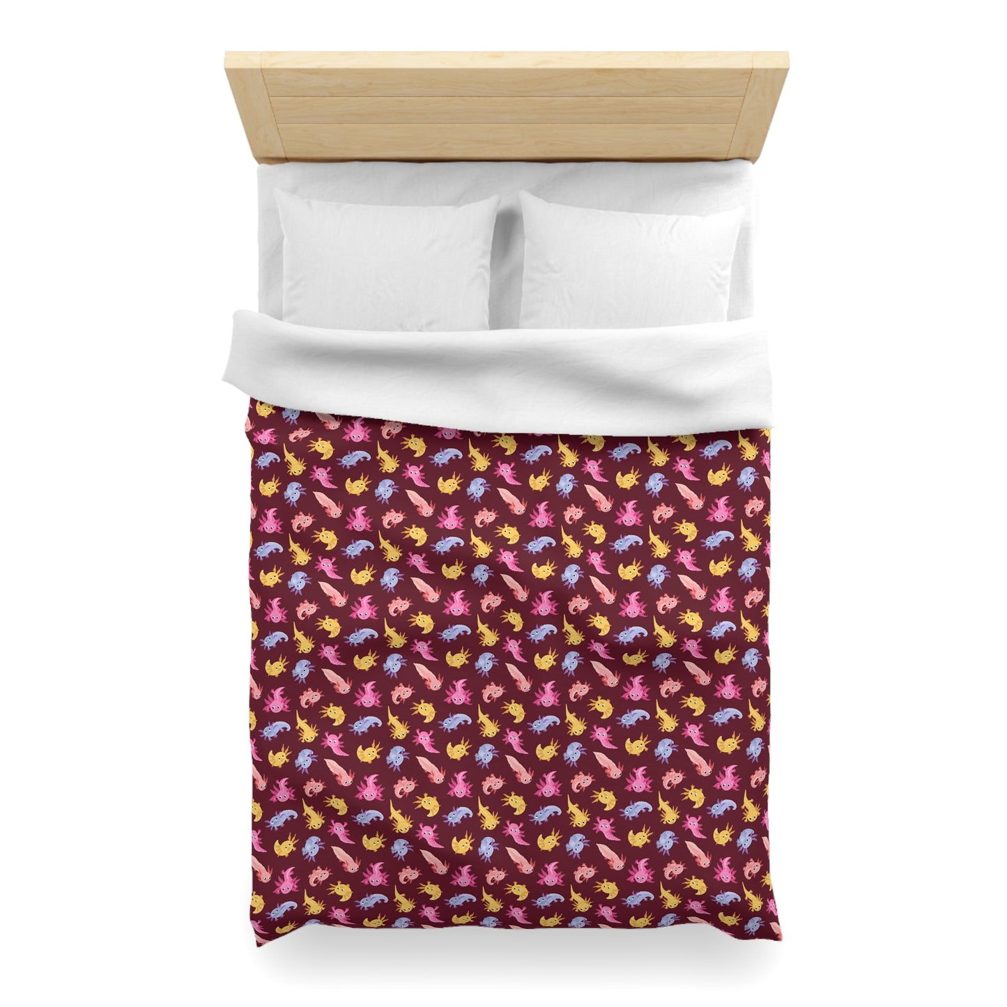 Crimson Axolotls Microfiber Duvet Cover
