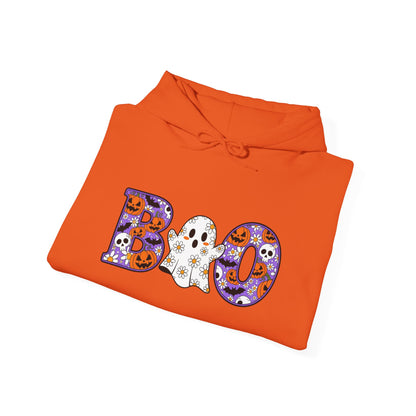 Cute Floral Boo w/Ghost Heavy Blend™ Hooded Sweatshirt