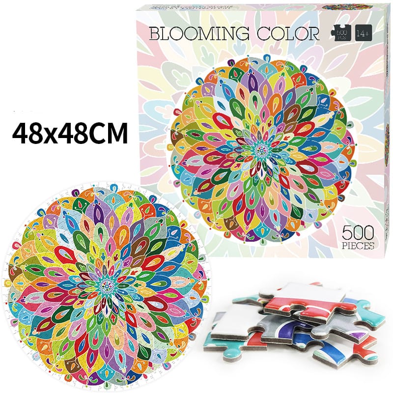 Artistic Round Puzzle Collection – Colorful 500 Piece Designs