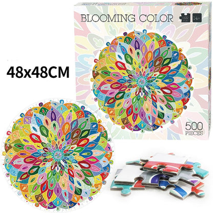 Artistic Round Puzzle Collection – Colorful 500 Piece Designs