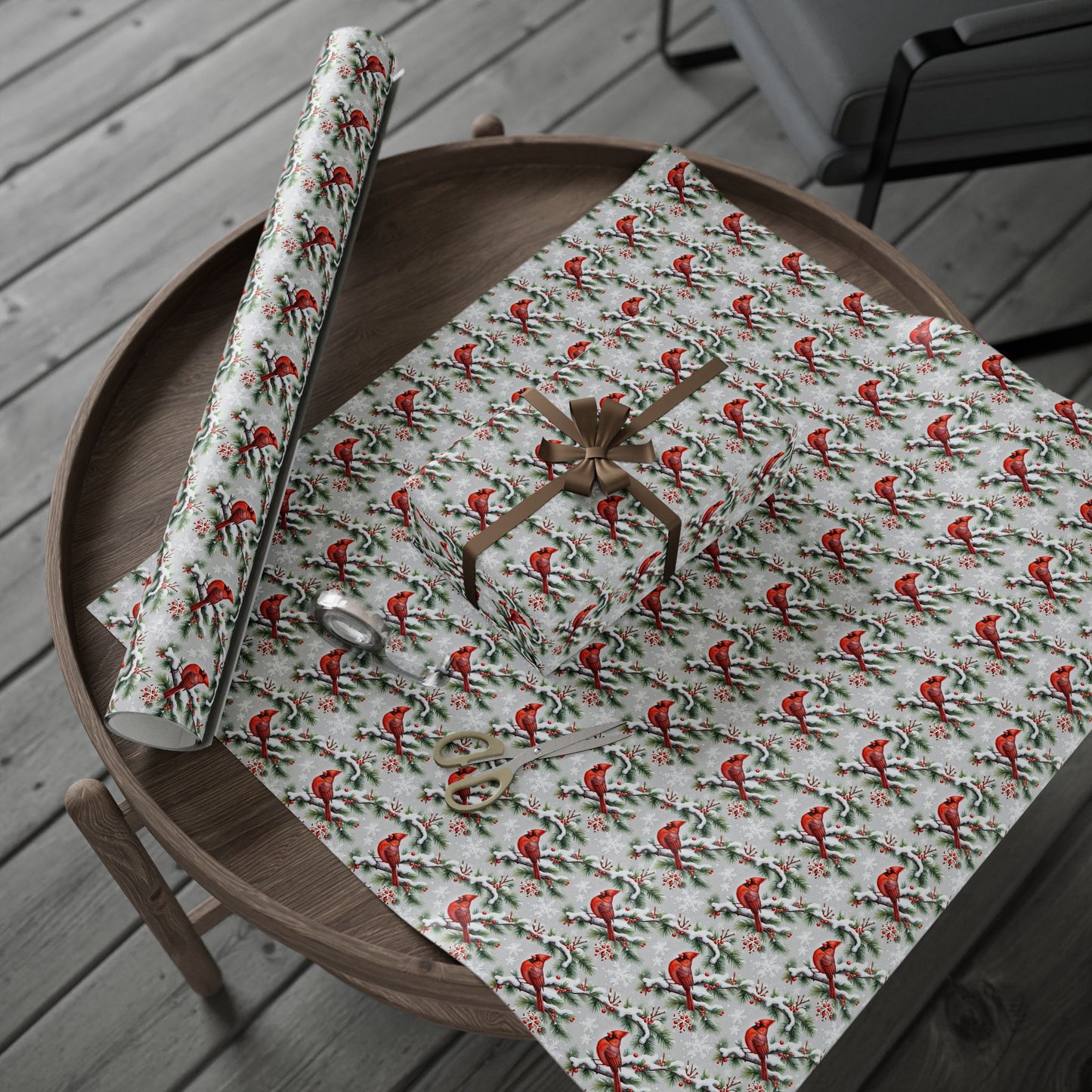 Cardinals of Christmas Morning Wrapping Paper