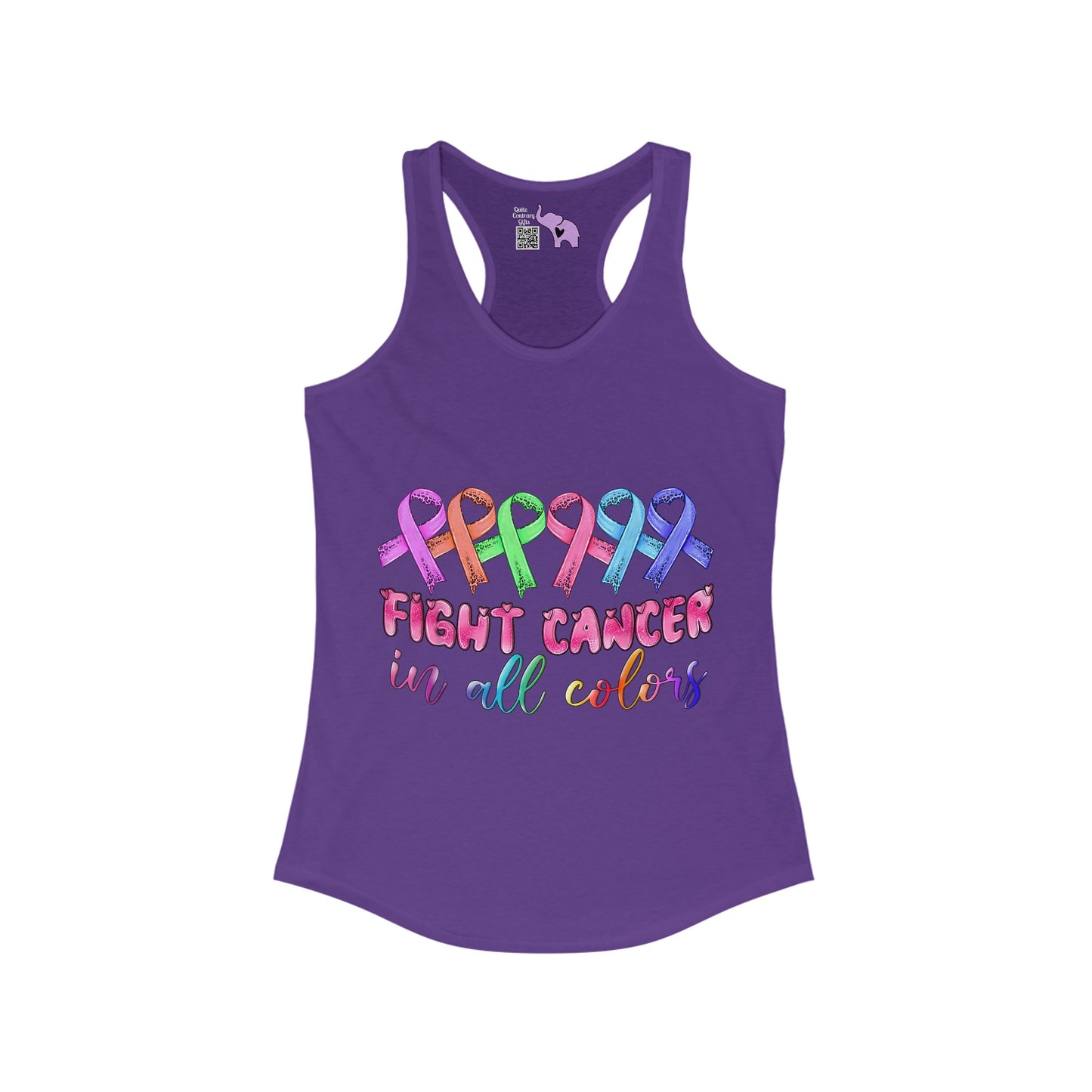 Fight Cancer in All Colors 9 Women's Ideal Racerback Tank