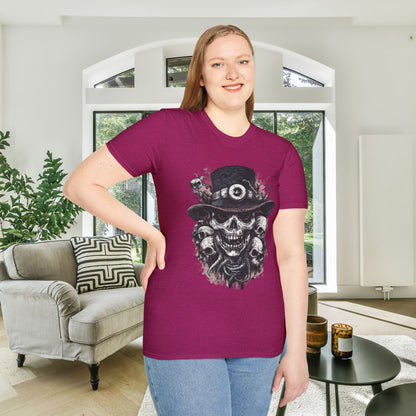 Creepy Skulls w/Top Hat Adult T-shirt