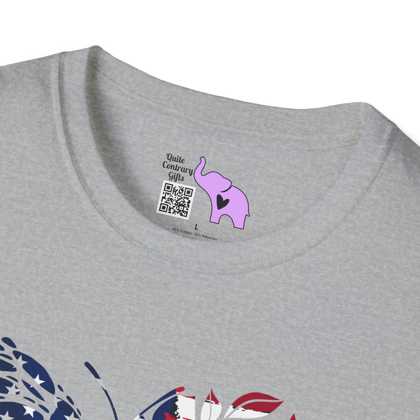 American Flag Butterfly Adult T-shirt