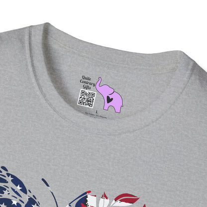 American Flag Butterfly Adult T-shirt
