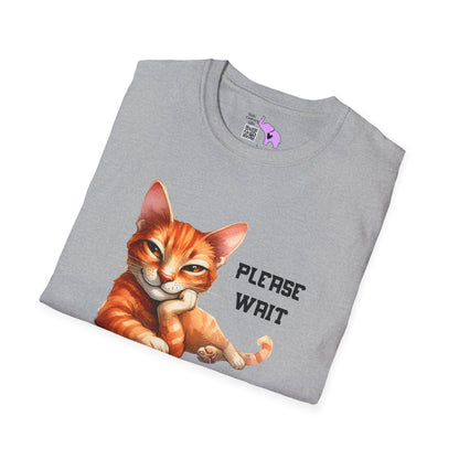 Please Wait Sarcastic Comment Loading (Cat) Adult Tshirt