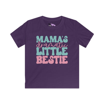 Mama's Dramatic Little Bestie Kids Softstyle Tee