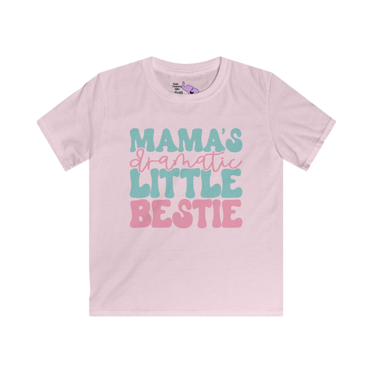 Mama's Dramatic Little Bestie Kids Softstyle Tee