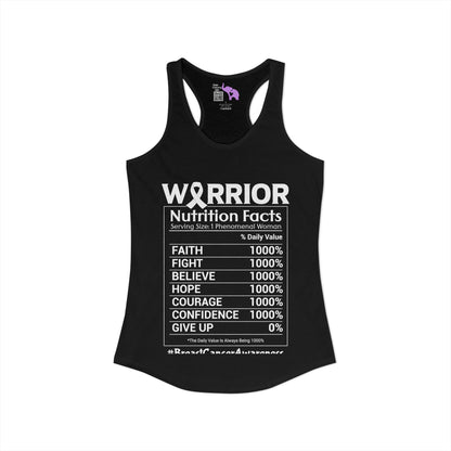 Warrior Nutrition Facts (Cancer) Women's Ideal Racerback Tank