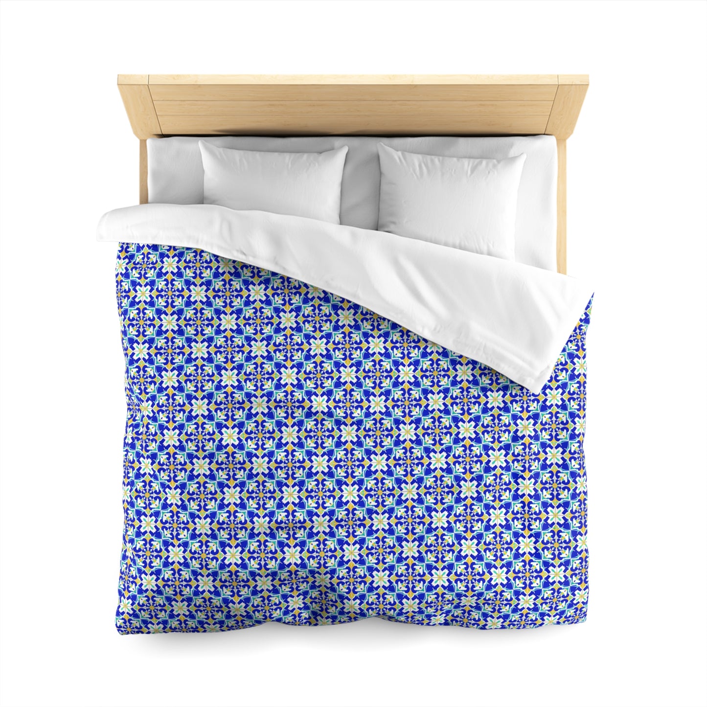 Blue Horizon Mosaic Microfiber Duvet Cover