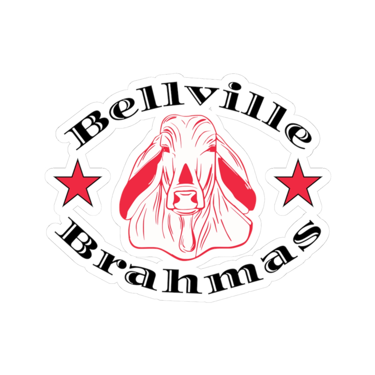 Bellville Brahmas Classic, Black Kiss-Cut Decal
