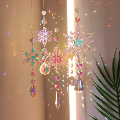 Christmas Snowflake Colorful Prism Window Suncatcher