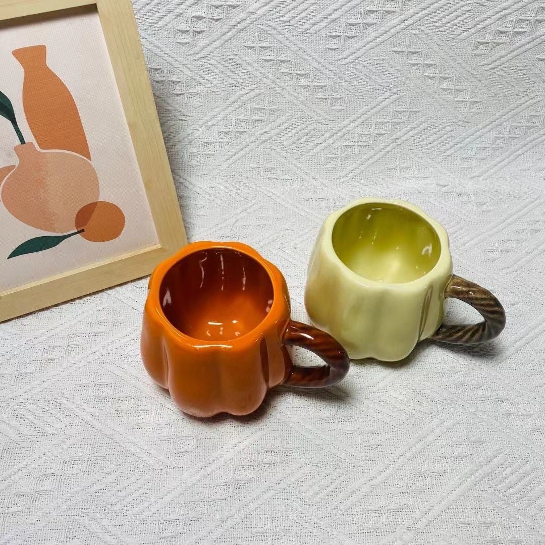 Vintage Ceramic Pumpkin Mug