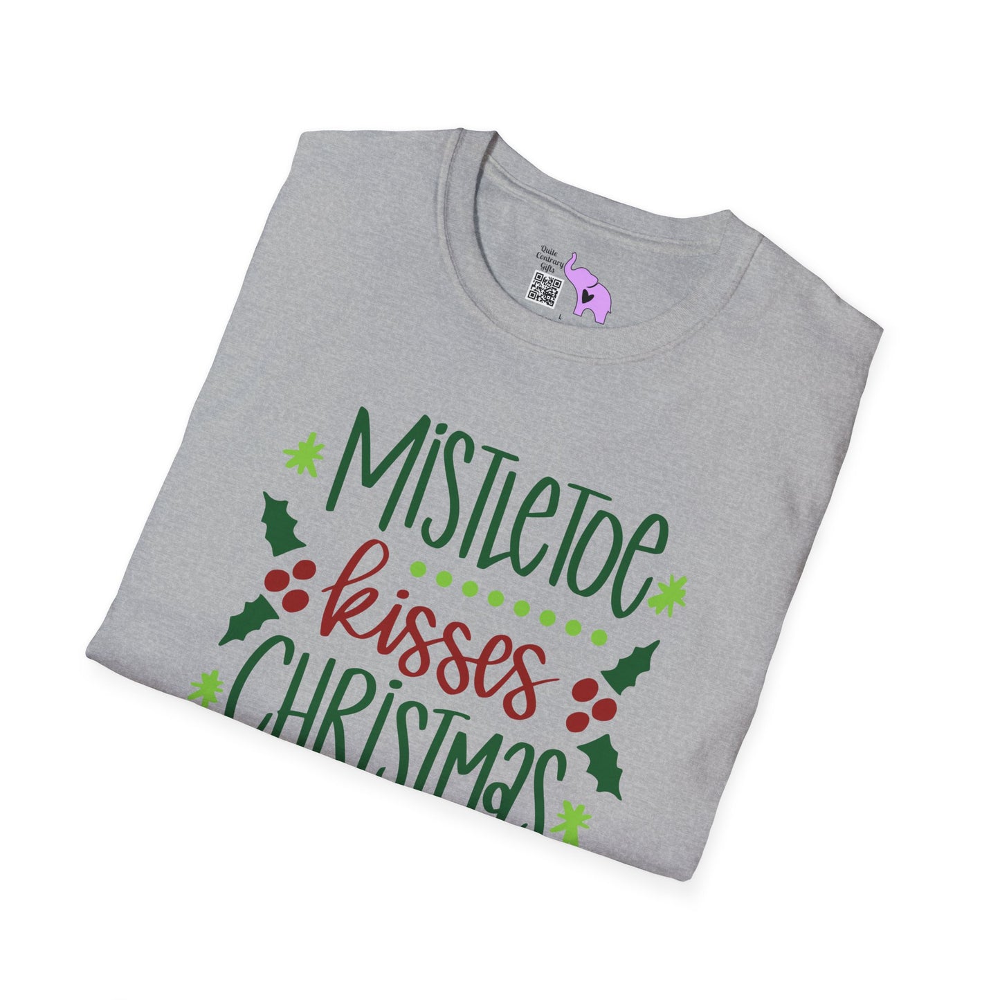 Mistletoe Kisses Christmas Wishes Adult T-shirt