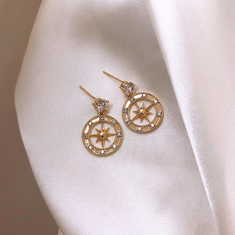 Hollow Octagon Star Earrings