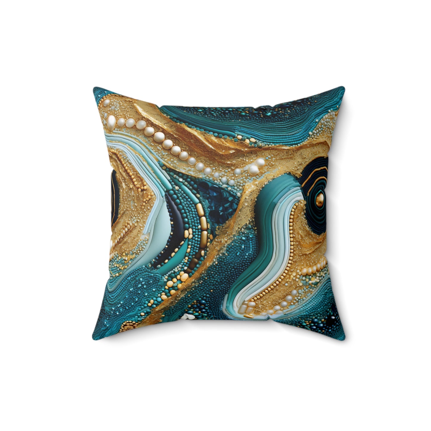 Gilded Ocean Veins Throw Pillow
